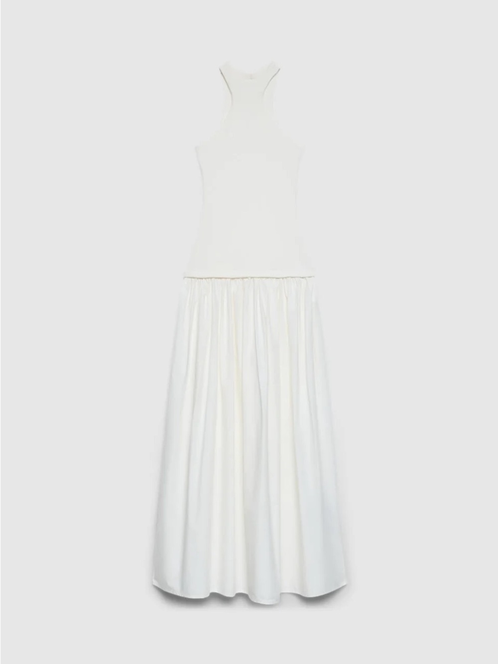 Sleeveless Long Dress With a High Neck